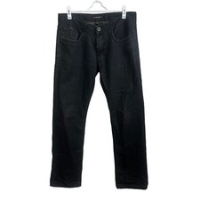 ProJek Raw Pants Mens 33 Black Coated Distressed Destroyed Jeans 100% Cotton