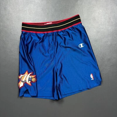 100% Authentic Philadelphia 76er Vintage Champion Shorts Size 38 L Iverson - Image 1 of 4