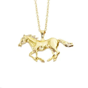 Running Horse Charm Pendant Fashionable Necklace - 25" Chain - Picture 1 of 3