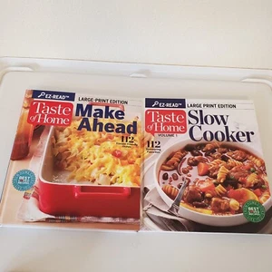 Taste of Home Large Print Set Of 2 Make Ahead and Slow Cooker Hardcover EZ Read - Imagen 1 de 19