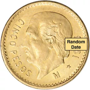 Mexico Gold 5 Pesos - XF/AU - Random Date - 0.1205 oz. - Picture 1 of 2