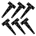 6Pcs Stainless Steel T-Strap Gate Hinges For Home, Office, School (Black)