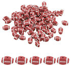 200Pcs Sport Ball Beads Acrylic Rugby Beads DIY Clay Beads Brown