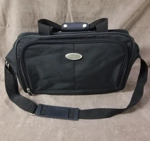 Eddie Bauer Travel Tote Luggage Laptop Carry On Bag Black Nylon Water Resistant - Picture 1 of 6