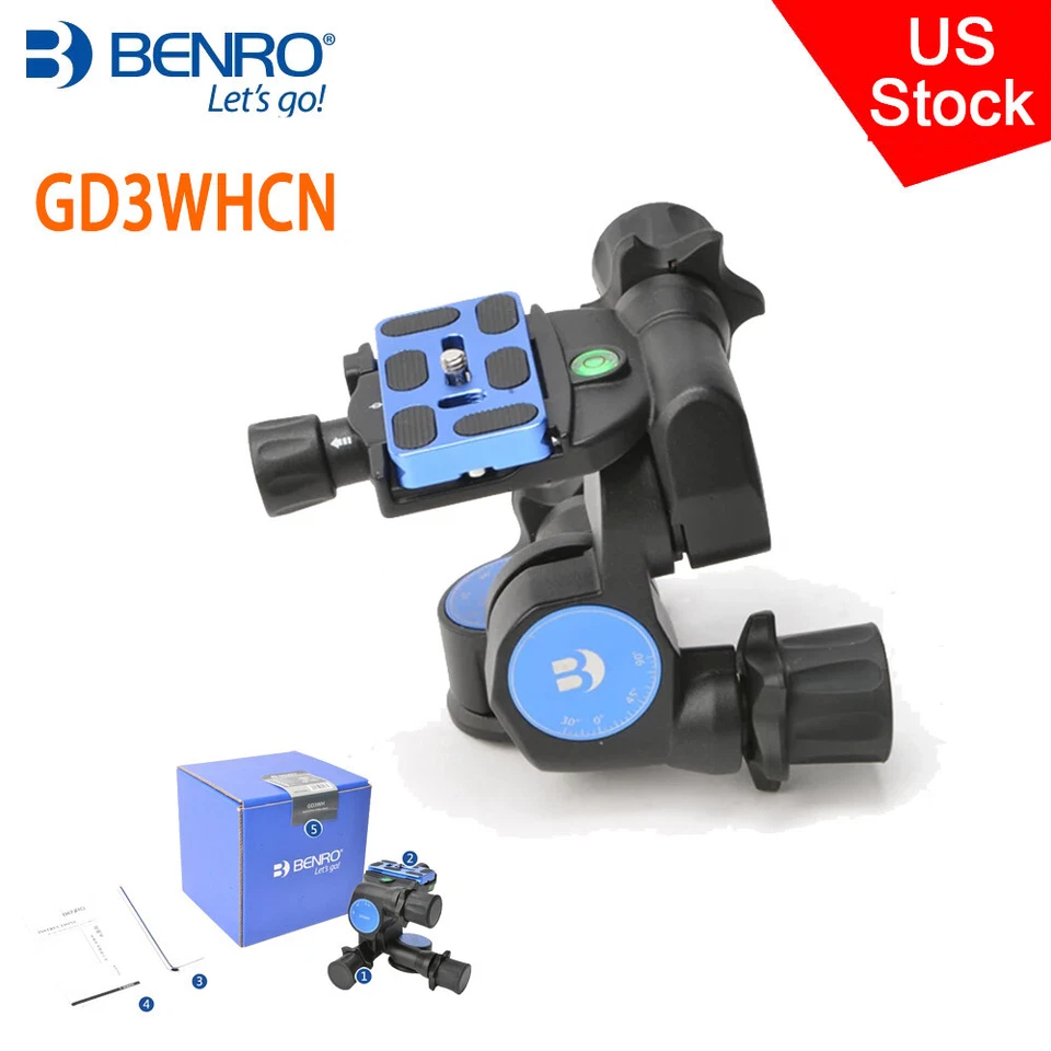 US BENRO GD3WHCN three-dimensional Gear Head PTZ SLR Photography Head Tripod - Image 1 of 4