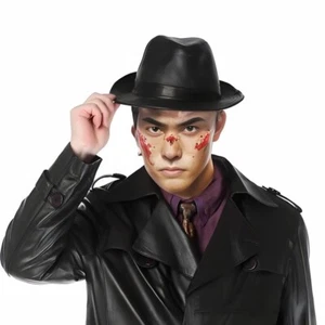 New Style Herren  Echtes Leder Hüte Gentleman Top Hat - Picture 1 of 10