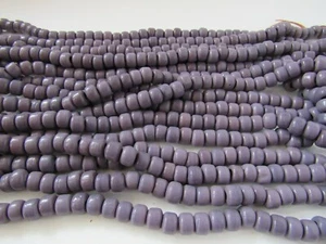 Purple Opague Glass Crow Pony Beads Jewelry Craft Bead  Necklace 100 pcs 9 x 6MM - Picture 1 of 1