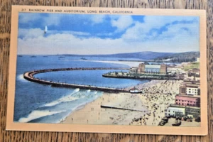Rainbow Pier and Auditorium CA , Vintage Post Card 1930, Western Publishing Co. - Picture 1 of 2