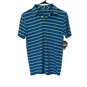 NWT Rorie Whelan Boys Golf Polo Shirt Size XL (14 Boy) Blue Green White Stripes - Picture 1 of 9