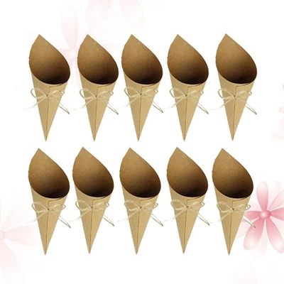 50 Pcs Wedding Paper Decor Conical Shaped Confetti Containers Wrapper Tube - image 1 of 4