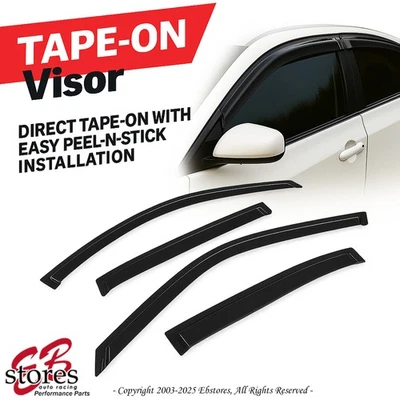 4pcs JDM Visors Rain Guard Chevy Chevrolet Colorado 04-12 Extended Cab LS LT WT - Image 1 of 4