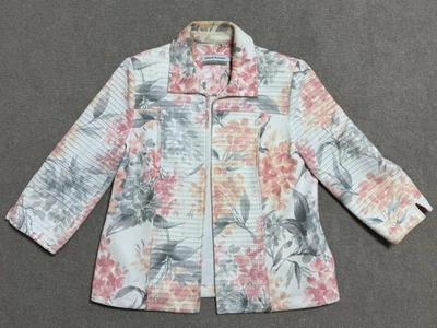 Alfred Dunner Jacket Womens 10 Petite Floral Textured Lightweight Blazer Coat - Image 1 of 4