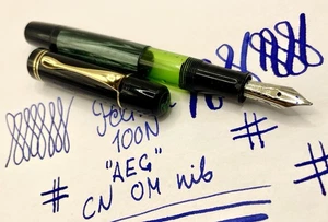 1940's Restored NOS PELIKAN 100N GREEN  Fountain Pen-Flexy CN OM Nib-400 - Picture 1 of 24