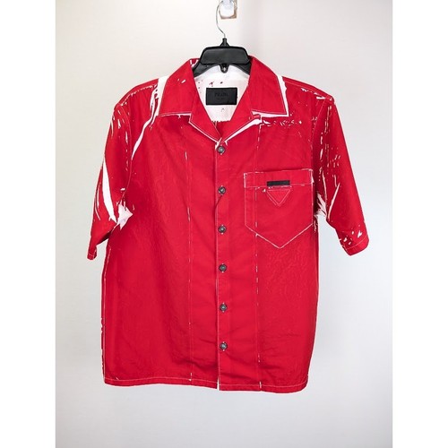 Camicia Prada Popeline in Rosso Nuova con etichette S