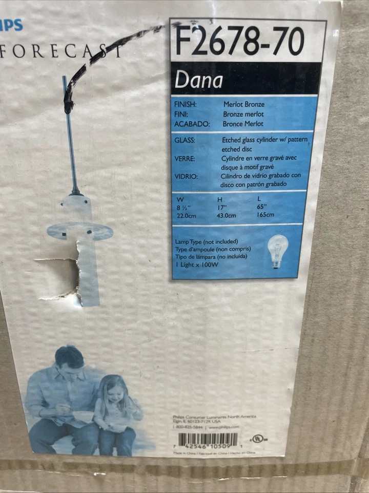 Philips Forecast F2678-70 DANA MERLOT BRONZE  H-17" L-65" W 8-1.2" 1 100W - Image 1 of 3