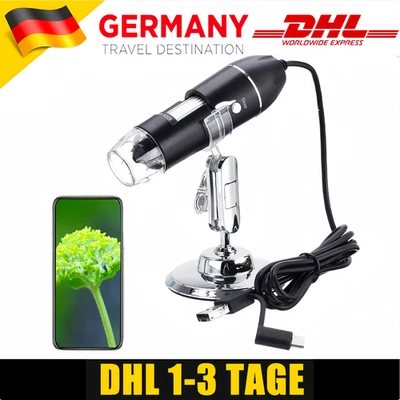 Mini USB Digital Mikroskop Lupe 1600X HD Microscope Kamera 8 LED für Handy PC - Bild 1 von 4
