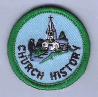Patch Royal Ranger c1980 Church History Merit Badge Achievement Green Border 2" - Image 1 of 3