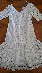 Vestido Gretchen Scott Little Bo Peep Maxi La Di Da Ojales Algodón Blanco $199 - Imagen 1 de 15