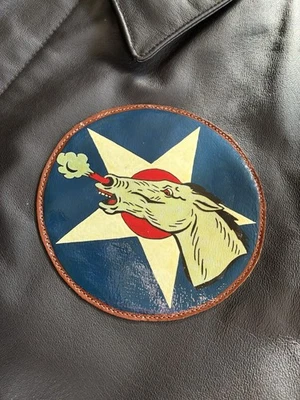 A-2 Flight Bomber Jacket Vintage 44 Military Leather, Brown - Image 1 of 4