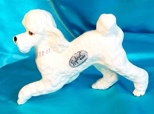 VINTAGE SYLVAC CERAMIC FIGURINE BOWING POODLE DOG TOBY MID-CENTURY 12CM X16CM - Picture 1 of 15