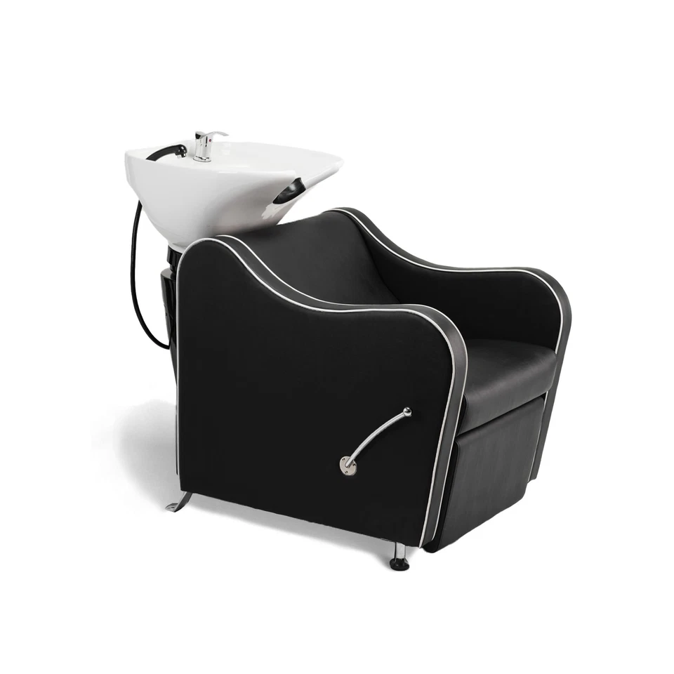 Backwash Shampoo Unit Belgrade w/ Shampoo Bowl, Sink & Faucet, White - Image 1 of 1