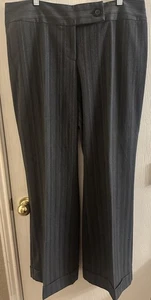 Womens Studio 1940 Gray Blue Pin Stripe Wide Leg Dress Business Pants Size 14 - Picture 1 of 4