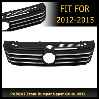 Grelha para 2012 2013 2014 2015 Volkswagen Passat pintada preta carcaça e inserção - Imagem 1 de 4