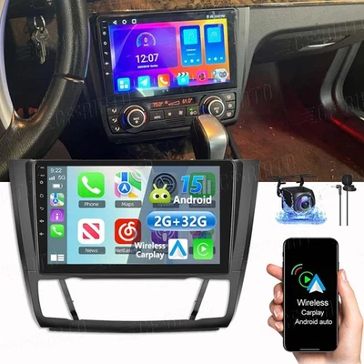FOR BMW 1 SERIES E88 E82 E81 E87 08-12 ANDROID 15 CAR STEREO RADIO APPLE CARPLAY - Image 1 of 4
