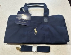 Polo Ralph Lauren GOLD PONY Navy Blue Duffle Gym Weekend Carry-On Bag NWT - Picture 1 of 4