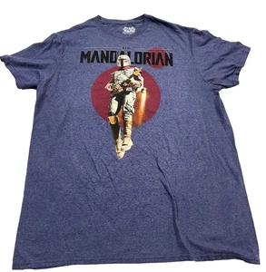 Star Wars Blue TShirt Mens Large Mandalorian Fly Jet Pack Hype Core Ex - Picture 1 of 7