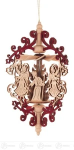 Baumschmuck Wärmespiel "Rollspan" Engel mit Glocke/Christi Geburt, zum Hängen - Picture 1 of 1