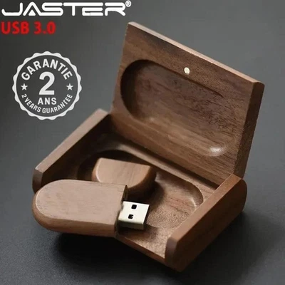 Clé USB 3.0 en Bois Bambou avec Coffret Boîte 4 8 16 32 64 128 Go Idéal Cadeau - Photo 1/4