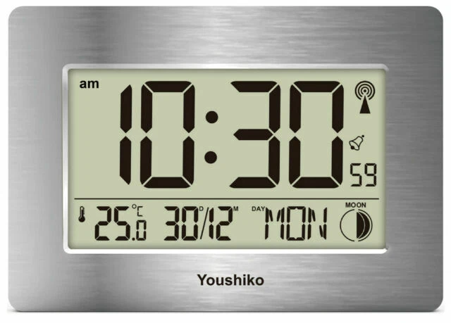 Youshiko YKYC8025-S Large Screen LCD Silent Clock Radio
