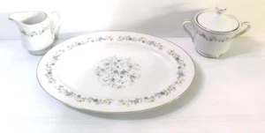 Acsons Diamond China Chantilly Servierplatte 12,5" x 9" und Milchkännchen und Zucker - Bild 1 von 9