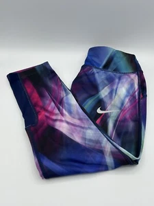 Nike Dri-Fit 3/4 Länge Leggings lila Design Batik Damengröße XS EUC - Bild 1 von 18