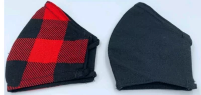 Cat & Jack - Mascarillas faciales para niños - Cuadros negros y rojos, negros - Ajuste actualizado Foto 1 de 3