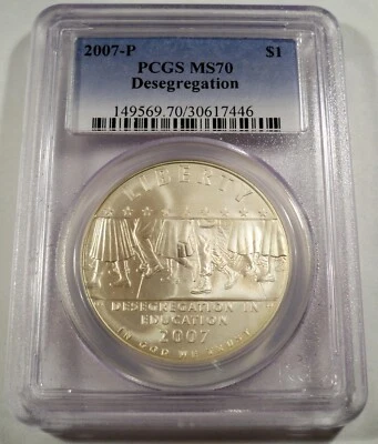 2007-P PCGS MS70 SILVER DOLLAR LITTLE ROCK MS 70 COMMEMORATIVE BU S$1 - Image 1 of 4