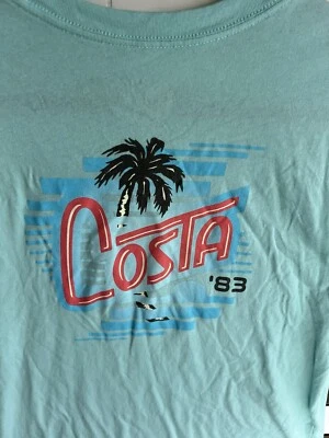 Costa Del Mar Men's Short Sleeve Pale Teal Blue Cotton T-Shirt Size XL. - Image 1 of 4