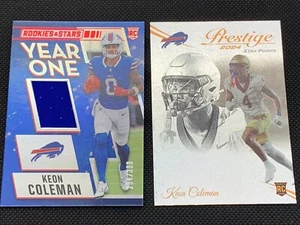 Keon Coleman Rookie Card Lot Year One Relic #/299 Prestige Dots Parallel Bills - Picture 1 of 5
