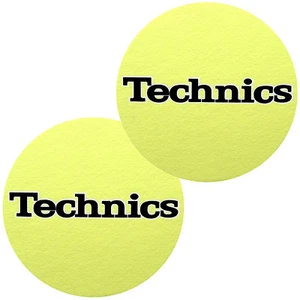 Slipmats Technics Yellow Logo Black 1 Pair 0020101817 - Picture 1 of 1