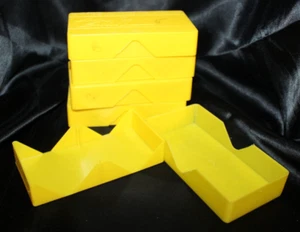 Estuches deslizables de plástico amarillo vintage de 4,25" x 2,25" - lote de 5 - Imagen 1 de 3