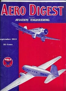 AERO DIGEST INCLUDING AVIATION ENGINEERING 2 1933 ISSUES SEPT. & OCT. - Bild 1 von 4
