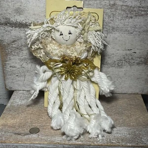 Mini cuerda ángel vintage años 80 Soft Expressions coleccionable oro blanco 9,5x4,5" nueva - Imagen 1 de 18