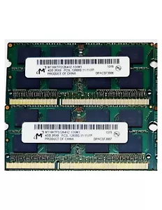 Micron Kits 2x 4GB 2RX8 PC3L-12800S DDR3-1600Mhz 1.35V RAM Laptop SODIMM Memory - Picture 1 of 1