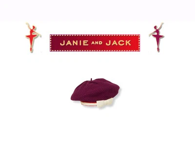 Janie and Jack baby girl "Belle of the Ballet" Tipped Sweater Hat size 12-24 NEW - Image 1 of 3