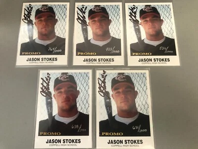 5 Jason Stokes 2000 High School All Americans Promo /1000  #1 Autograph Mint - Image 1 of 2