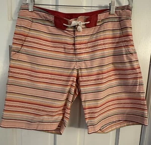 Pendleton Board Shorts Mens 36 Pink Red Blue Striped Surf Swim Wear - Picture 1 of 8