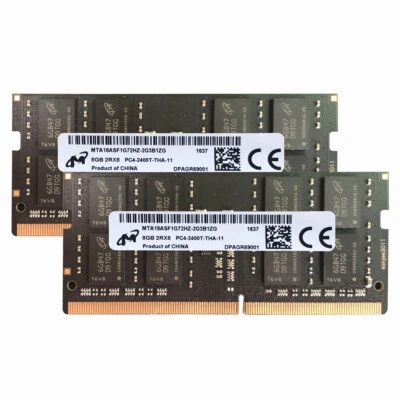 16GB Micron 2x 8GB 2Rx8 PC4-2400T DDR4 19200Mhz SODIMM Laptop Memory Non Ecc new - Image 1 of 4
