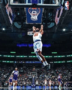 Mikal Bridges Dunking New York Knicks 8x10 NBA Basketball Photo - Picture 1 of 1