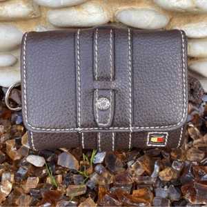 Tommy Hilfiger Brown Coin Purse/Key Chain/Wallet. EUC! - Picture 1 of 6